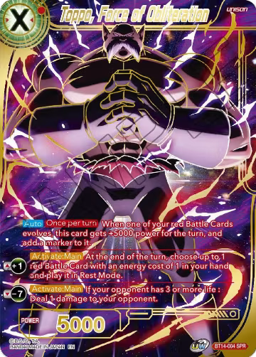 Toppo, Force of Obliteration (SPR) (BT14-004), Cross Spirits — DB Super card price