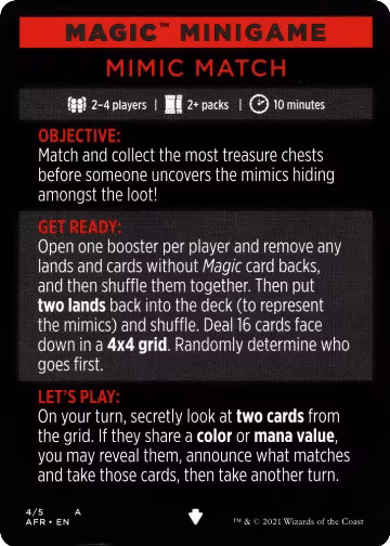 Magic Minigame: Mimic Match (4), Adventures in the Forgotten Realms — Magic card price