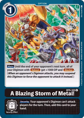 A Blazing Storm of Metal! (BT5-103 U), Battle of Omni — Digimon card price
