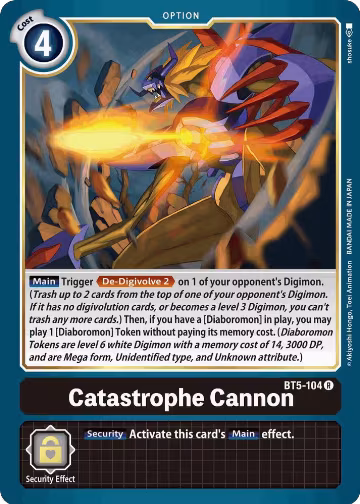 Catastrophe Cannon (BT5-104 R), Battle of Omni — Digimon card price
