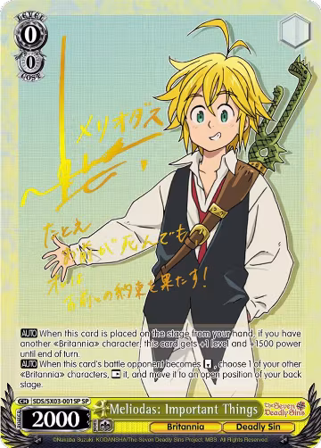 Meliodas: Important Things (SP) (SDS/SX03-001SP SP) — card price