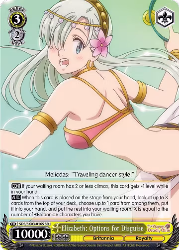 Elizabeth: Options for Disguise (SR) (SDS/SX03-016S SR), The Seven Deadly Sins — Weiß Schwarz card price