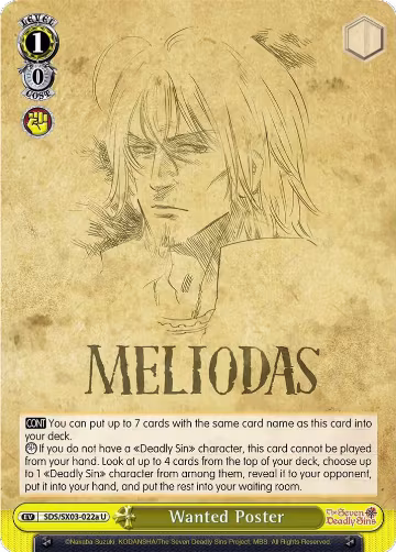 Wanted Poster (A) (SDS/SX03-022a U), The Seven Deadly Sins — Weiß Schwarz card price