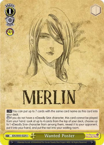 Wanted Poster (F) (SDS/SX03-022f U), The Seven Deadly Sins — Weiß Schwarz card price