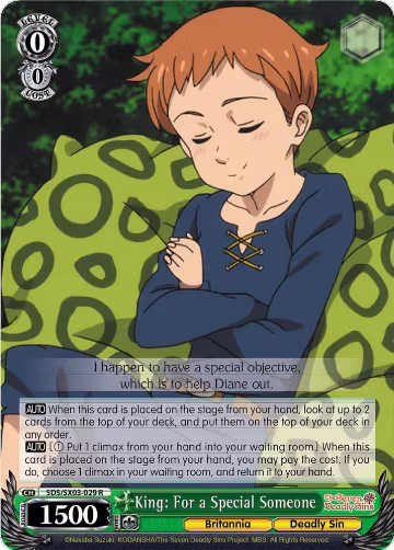 King: For a Special Someone (SDS/SX03-029 R), The Seven Deadly Sins — Weiß Schwarz card price