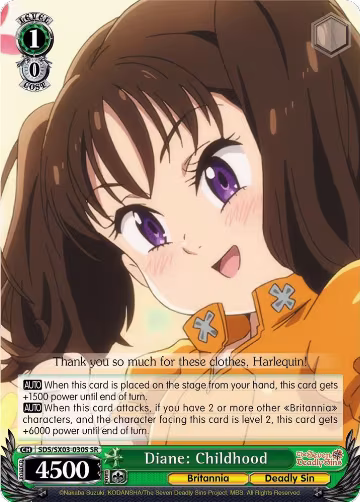 Diane: Childhood (SR) (SDS/SX03-030S SR), The Seven Deadly Sins — Weiß Schwarz card price
