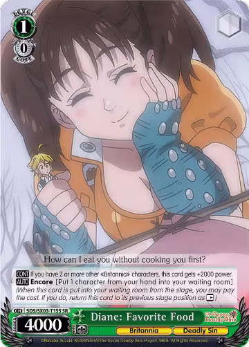 Diane: Favorite Food (SR) (SDS/SX03-T15S SR), The Seven Deadly Sins — Weiß Schwarz card price