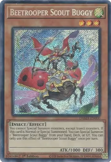 Beetrooper Scout Buggy (DAMA-EN000), Dawn of Majesty — Yu-Gi-Oh! card price