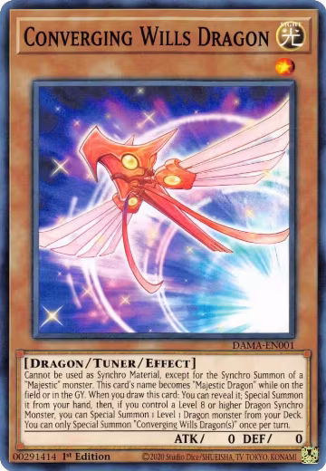 Converging Wills Dragon (DAMA-EN001), Dawn of Majesty — Yu-Gi-Oh! card price