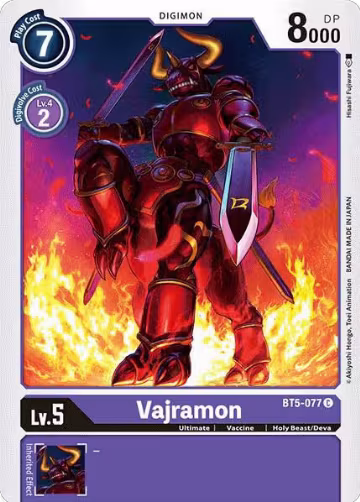 Vajramon (BT5-077 C), Battle of Omni — Digimon card price