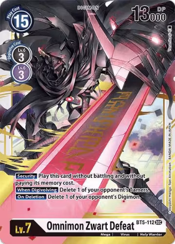 Omnimon Zwart Defeat (BT5-112 SEC), Battle of Omni — Digimon card price