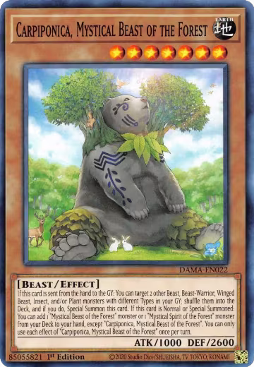 Carpiponica, Mystical Beast of the Forest (DAMA-EN022), Dawn of Majesty — Yu-Gi-Oh! card price