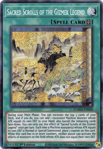Sacred Scrolls of the Gizmek Legend (DAMA-EN060), Dawn of Majesty — Yu-Gi-Oh! card price