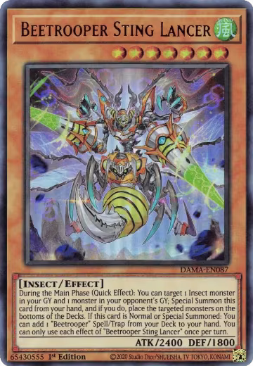 Beetrooper Sting Lancer (DAMA-EN087), Dawn of Majesty — Yu-Gi-Oh! card price