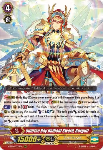 Sunrise Ray Radiant Sword, Gurguit (V-SS09/031EN), V-SS09: Revival Selection — Vanguard card price