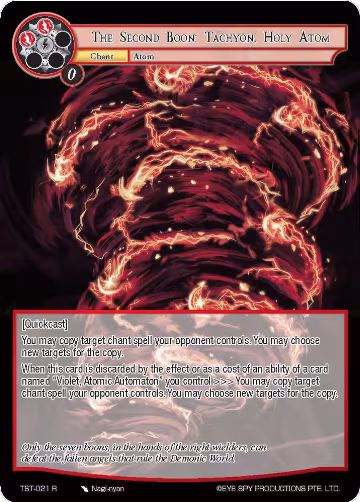 The Second Boon: Tachyon, Holy Atom (TST-021), The Seventh — Force of Will card price