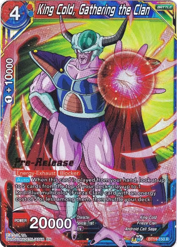 King Cold, Gathering the Clan (BT14-150), Cross Spirits Pre-Release Cards — DB Super card price