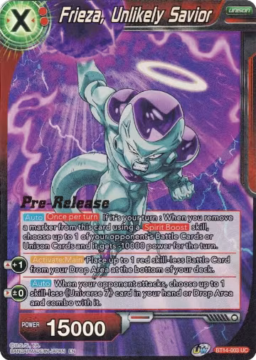 Frieza, Unlikely Savior (BT14-003), Cross Spirits Pre-Release Cards — DB Super card price