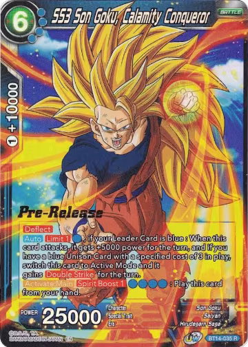 SS3 Son Goku, Calamity Conqueror (BT14-035), Cross Spirits Pre-Release Cards — DB Super card price