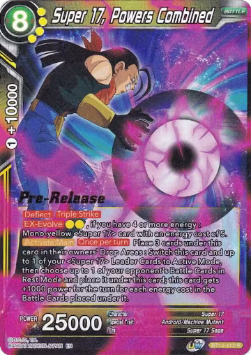 Super 17, Powers Combined (BT14-112), Cross Spirits Pre-Release Cards — DB Super card price