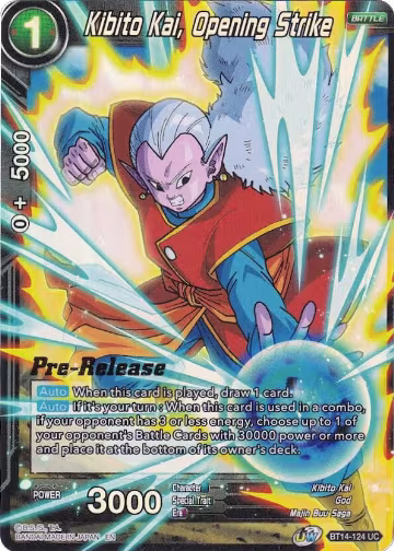 Kibito Kai, Opening Strike (BT14-124), Cross Spirits Pre-Release Cards — DB Super card price