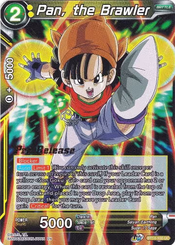 Pan, the Brawler (BT14-100), Cross Spirits Pre-Release Cards — DB Super card price