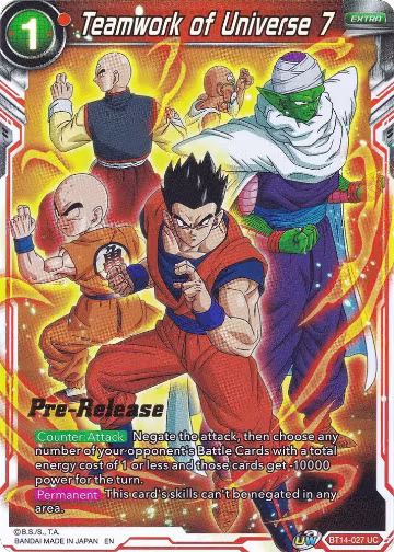 Teamwork of Universe 7 (BT14-027), Cross Spirits Pre-Release Cards — DB Super card price