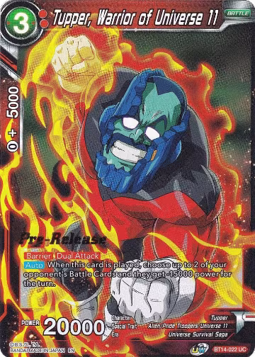 Tupper, Warrior of Universe 11 (BT14-022), Cross Spirits Pre-Release Cards — DB Super card price