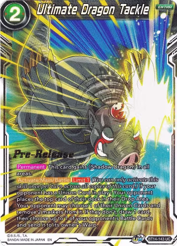 Ultimate Dragon Tackle (BT14-143), Cross Spirits Pre-Release Cards — DB Super card price