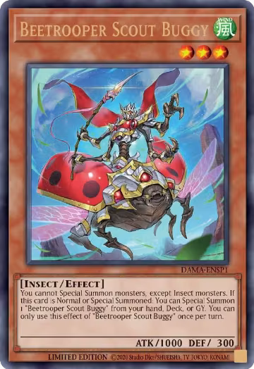 Beetrooper Scout Buggy (DAMA-ENSP1) (DAMA-ENSP1), Dawn of Majesty — Yu-Gi-Oh! card price