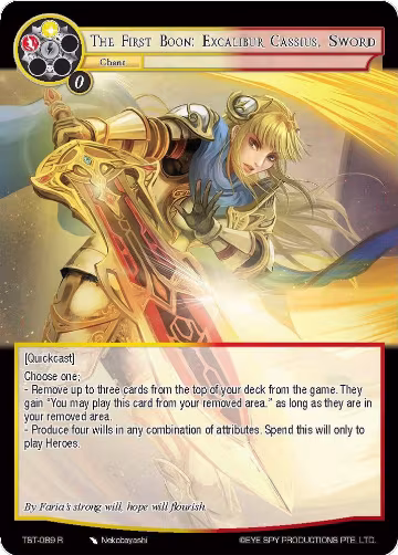 The First Boon: Excalibur Cassius, Sword (TST-089), The Seventh — Force of Will card price