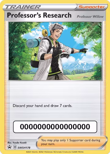 Professor's Research [Professor Willow] - SWSH178 (with Pokemon Go Code) (SWSH178), Sword & Shield Promo Cards — Pokémon card price