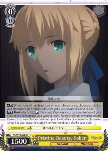 Pristine Beauty, Saber (FS/S77-E001 RR), Fate/stay night [Heaven's Feel] Vol.2 — Weiß Schwarz card price