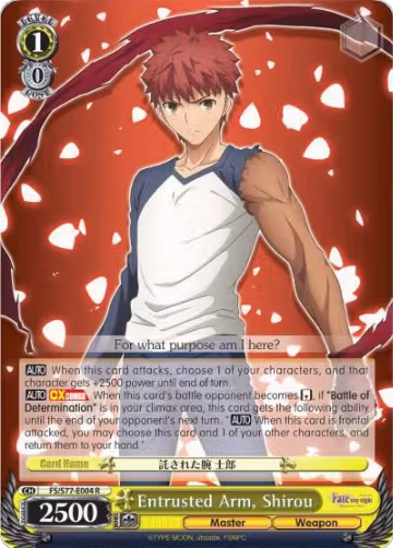 Entrusted Arm, Shirou (FS/S77-E004 R), Fate/stay night [Heaven's Feel] Vol.2 — Weiß Schwarz card price