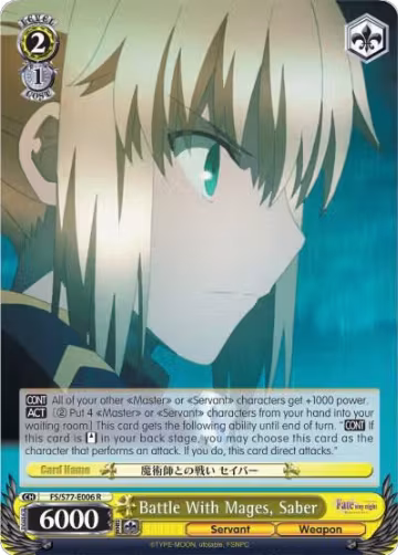 Battle With Mages, Saber (FS/S77-E006 R), Fate/stay night [Heaven's Feel] Vol.2 — Weiß Schwarz card price