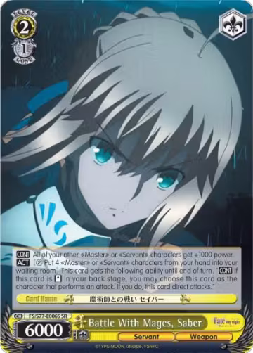 Battle With Mages, Saber (SR) (FS/S77-E006S SR), Fate/stay night [Heaven's Feel] Vol.2 — Weiß Schwarz card price