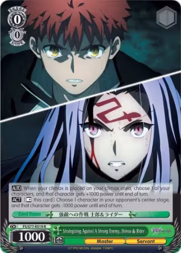 Strategizing Against A Strong Enemy, Shirou & Rider (FS/S77-E019 R), Fate/stay night [Heaven's Feel] Vol.2 — Weiß Schwarz card price