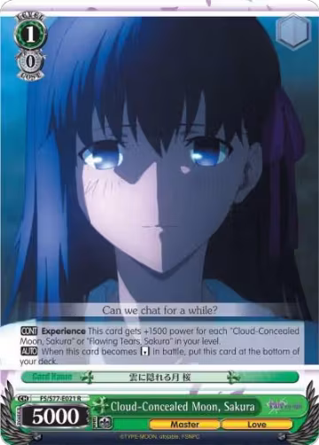 Cloud-Concealed Moon, Sakura (FS/S77-E021 R), Fate/stay night [Heaven's Feel] Vol.2 — Weiß Schwarz card price
