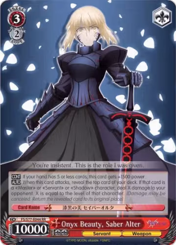 Onyx Beauty, Saber Alter (FS/S77-E044 RR), Fate/stay night [Heaven's Feel] Vol.2 — Weiß Schwarz card price