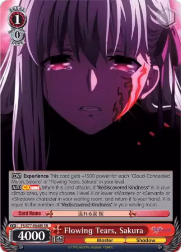 Flowing Tears, Sakura (SR) (FS/S77-E048S SR), Fate/stay night [Heaven's Feel] Vol.2 — Weiß Schwarz card price