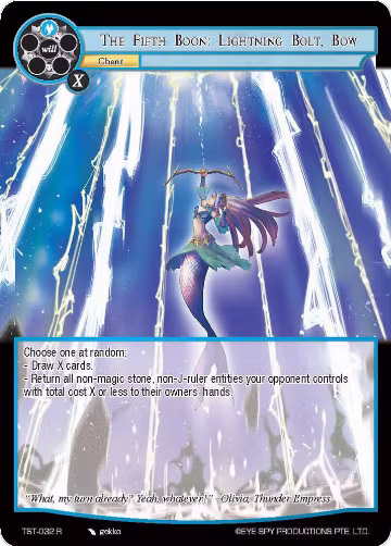 The Fifth Boon: Lightning Bolt, Bow (TST-032), The Seventh — Force of Will card price