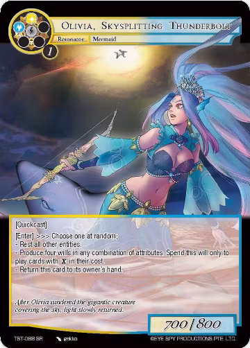 Olivia, Skysplitting Thunderbolt (TST-088), The Seventh — Force of Will card price