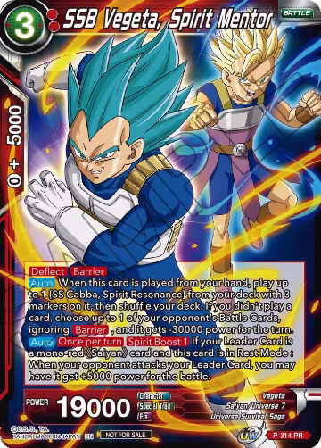 SSB Vegeta, Spirit Mentor (P-314), Tournament Promotion Cards — DB Super card price