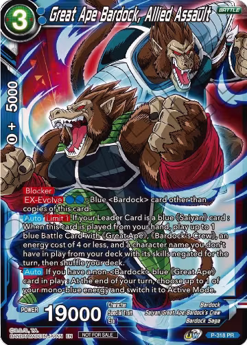 Great Ape Bardock, Allied Assault (P-318), Tournament Promotion Cards — DB Super card price