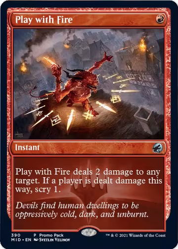 Play with Fire (390), Promo Pack: Innistrad: Midnight Hunt — Magic card price