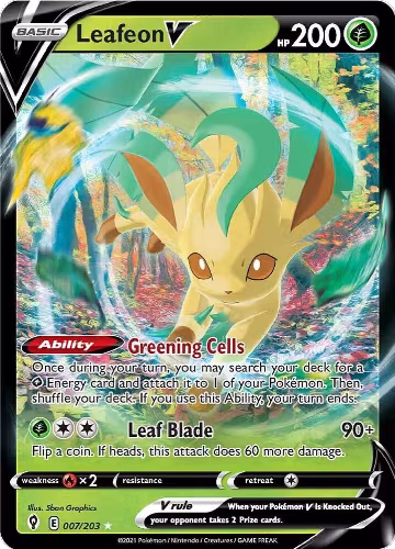 Leafeon V (007/203), Evolving Skies — Pokémon card price
