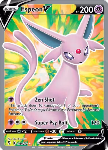 Espeon V (Full Art) (179/203), Evolving Skies — Pokémon card price