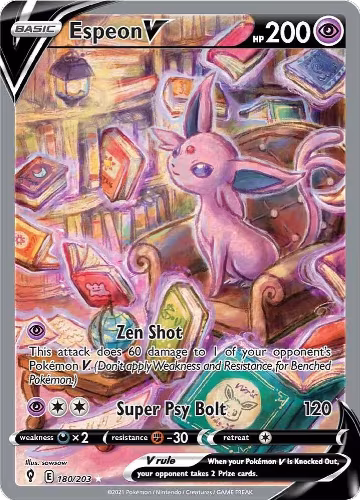 Espeon V (Alternate Full Art) (180/203), Evolving Skies — Pokémon card price