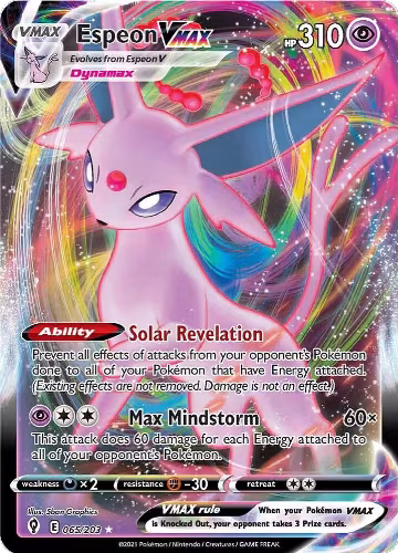 Espeon VMAX (065/203), Evolving Skies — Pokémon card price
