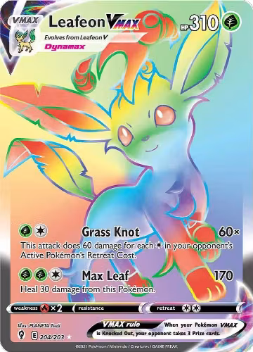 Leafeon VMAX (Secret) (204/203), Evolving Skies — Pokémon card price